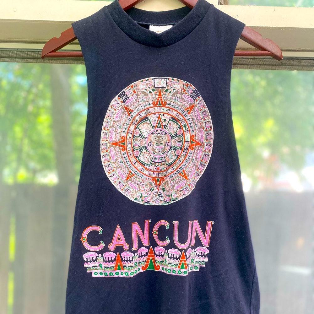 Vintage 90s Cancun Vacation Tee Cut Off